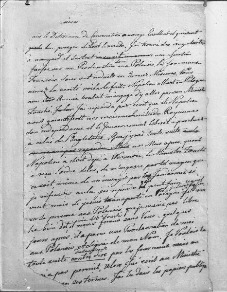 Riproduzione di documento. Manoscritto - memorie di attendente napoleonico - Polonia