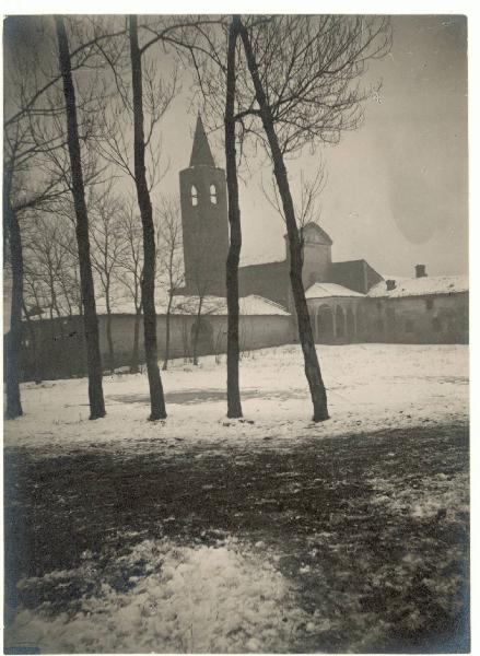 Veduta architettonica. Mortara - Abbazia di S. Albino