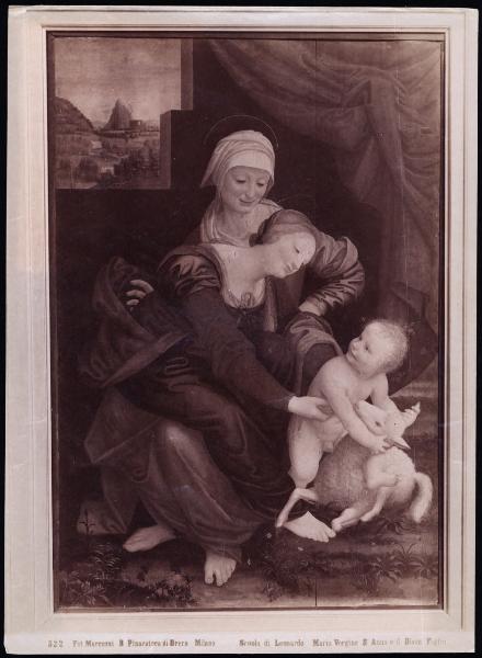 Dipinto - Madonna con Bambino e Sant'Anna - Bernardino Lanino da Leonardo da Vinci - Milano - Pinacoteca di Brera