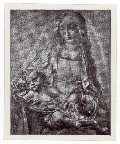 Disegno - Madonna con Bambino - Maestro della Pala Sforzesca - Studio per la Madonna Cora-Blaffer - Londra - British Museum - inv. 1861-8-10-1