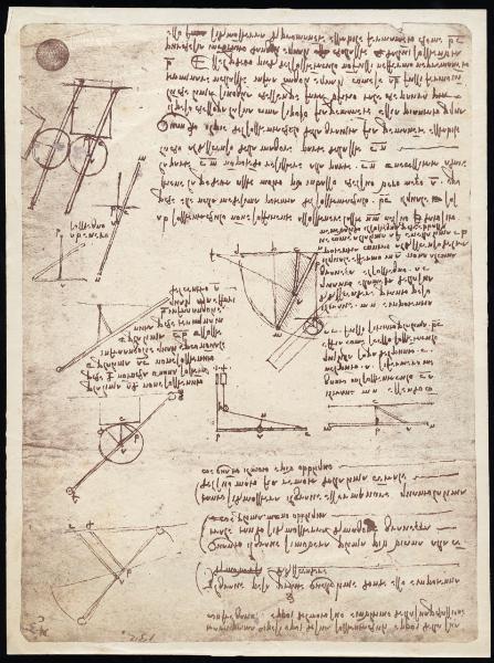 Disegno - Studio sulle leve - Leonardo da Vinci - Venezia - Gallerie dell'Accademia - inv. 238