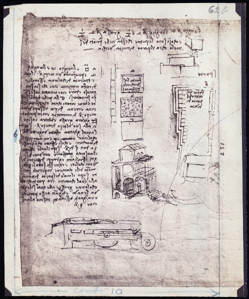 Disegno - Studio di architetture - Leonardo da Vinci - Milano - Biblioteca Ambrosiana - Codice Atlantico