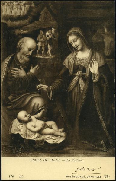 Dipinto - Natività - Scuola di Bernardino Luini - Chantilly - Musée Condé