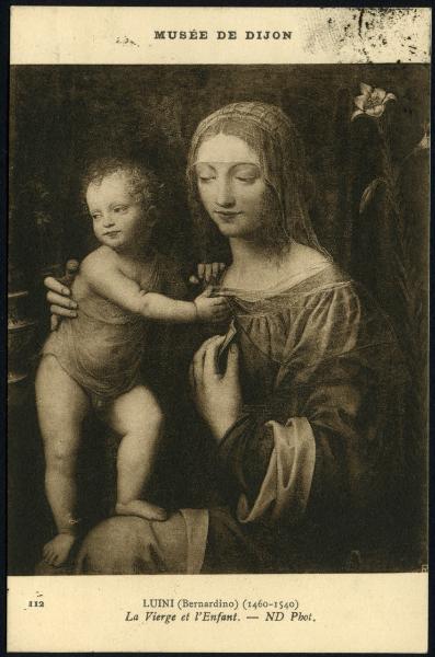 Dipinto - Madonna con Bambino - Bernardino Luini - Dijon/ Digione - Museo civico