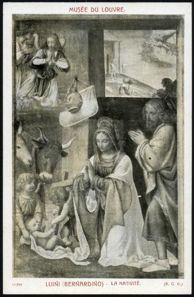 Dipinto murale - Natività - Bernardino Luini - Parigi - Museo del Louvre (da Milano - Oratorio di Greco Milanese)