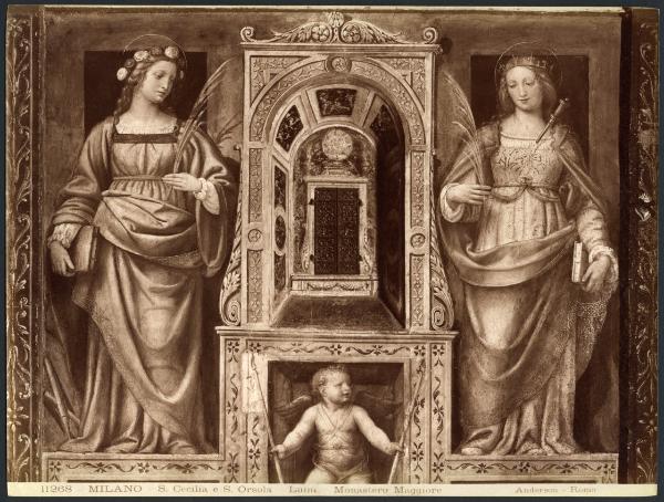 Dipinto murale - S. Cecilia e S. Orsola - Bernardino Luini - Milano - Chiesa di S. Maurizio al Monastero Maggiore