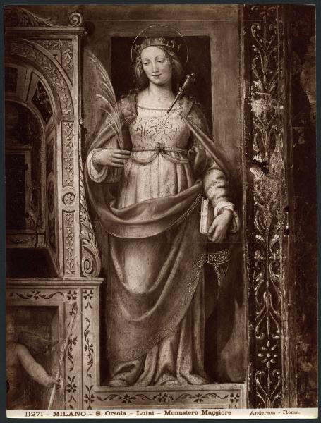 Dipinto murale - S. Orsola - Bernardino Luini - Milano - Chiesa di S. Maurizio al Monastero Maggiore