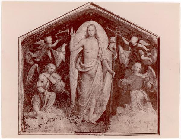 Dipinto murale - Cristo Redentore - Bernardino Luini - Milano - Pinacoteca di Brera (da Milano - Monastero delle Vetere)