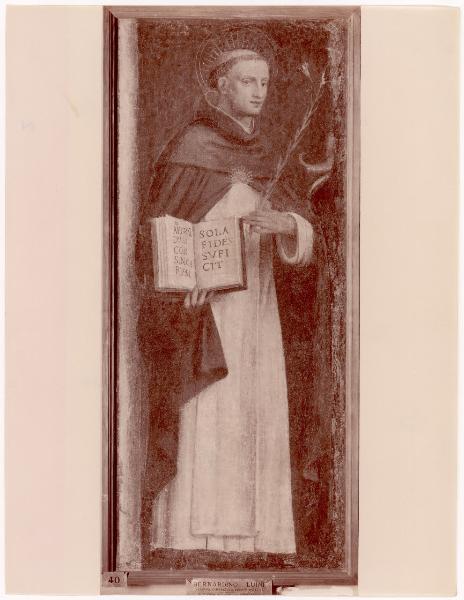 Dipinto murale - S. Tommaso d'Aquino - Bernardino Luini - Milano - Pinacoteca di Brera (da Milano - Monastero delle Vetere)