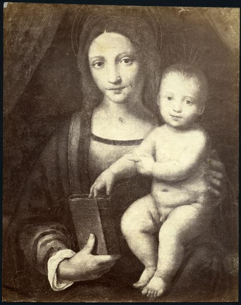 Dipinto - Madonna con Bambino - Bernardino Luini - Milano - Proprietà del conte Cesare Borgia