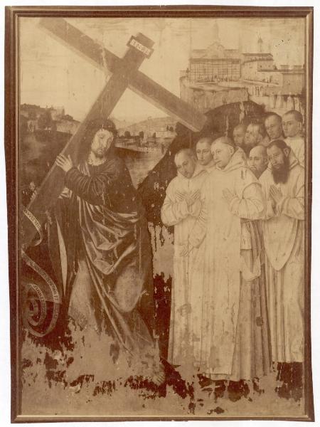 Dipinto - Cristo portacroce con Certosini - Bergognone e Macrino d'Alba - Pavia - Civici Musei del Castello Visconteo - Pinacoteca Malaspina