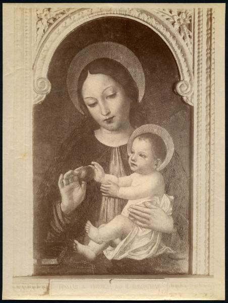 Dipinto - Madonna con Bambino - Ambito di Bergognone - Bergamo - Accademia Carrara