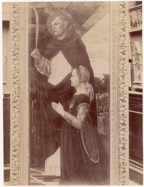 Dipinto - Scomparto di trittico - San Pietro martire e una donatrice - Ambrogio Bergognone - Parigi - Museo del Louvre