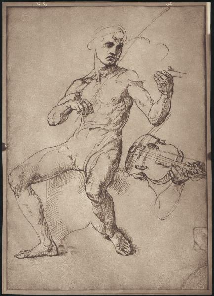 Disegno - Studio per l'Apollo del Parnaso - Raffaello Sanzio - Lille - Musée des Beaux Arts - Inv. 452 e 453