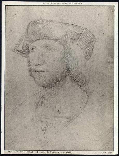 Disegno - Ritratto del signore di Just Ier de Tournon - Jean Clouet - Chantilly - Musée Condé - Inv. 139