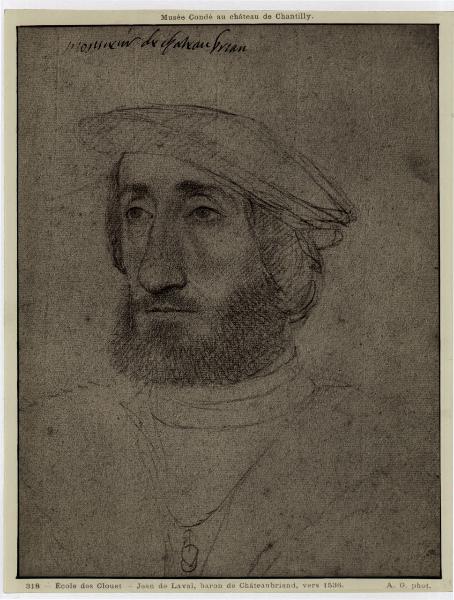 Disegno - Ritratto di Jean di Laval, barone di Chateubriand - Chantilly - Musée Condé - Inv. 196