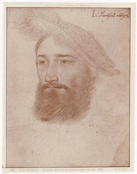 Disegno - Ritratto del Maresciallo René di Montijean - Jean Clouet - Chantilly - Musée Condé - inv. 214