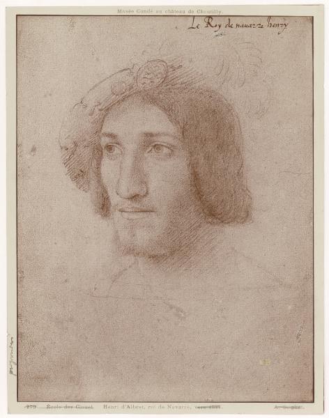 Disegno - Ritratto di Henry d'Albret, re di Navarra - Jean Clouet - Chantilly - Musée Condé