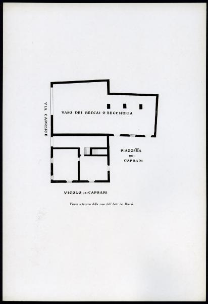 Disegno - Pianta - Casa dell'Arte dei Beccai (1909) a Bologna - Alfonso Rubbiani e Gualtiero Pontoni