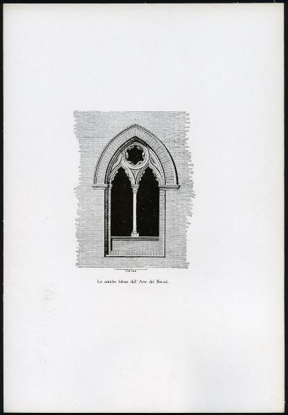 Disegno - Casa dell'Arte dei Beccai a Bologna - Bifora (1909) - Alfonso Rubbiani e Gualtiero Pontoni