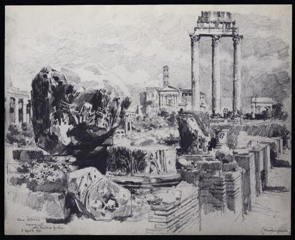 Disegno - Roma - Foro romano - Giuseppe Mentessi