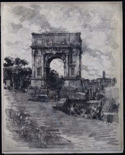 Disegno - Roma - Arco di Tito - Giuseppe Mentessi