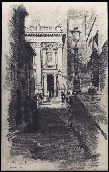 Disegno - Roma - Via del Campidoglio - Giuseppe Mentessi