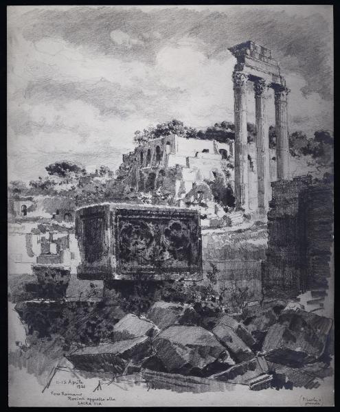 Disegno - Roma - Foro romano - Giuseppe Mentessi