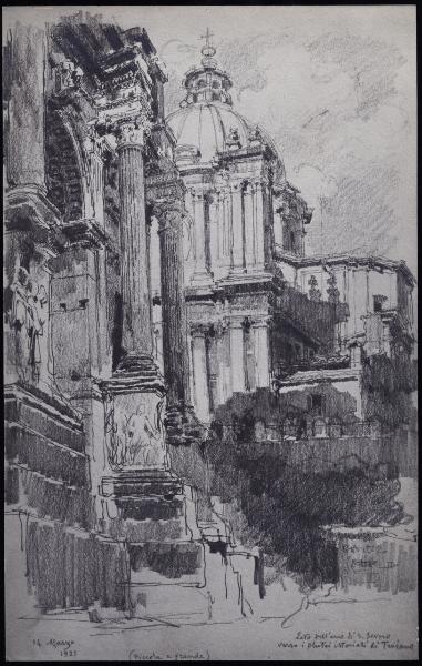 Disegno - Roma - Arco di S. Severo - Giuseppe Mentessi