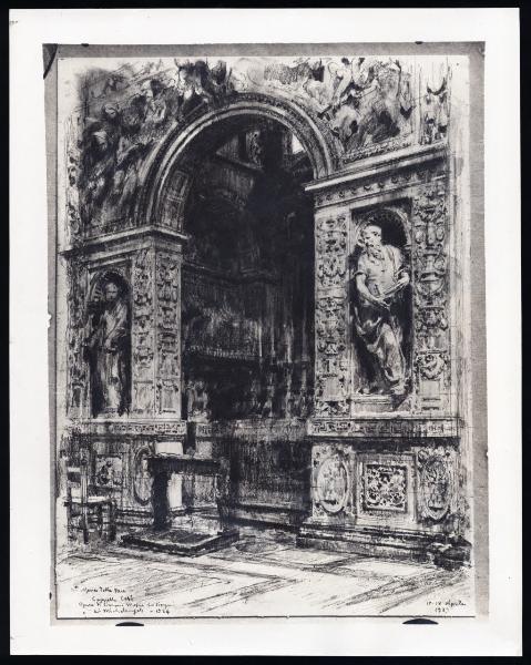 Disegno - Roma - Santa Maria della Pace - Cappella Cesi - Giuseppe Mentessi