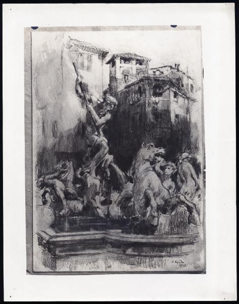 Disegno - Roma - Fontana - Giuseppe Mentessi