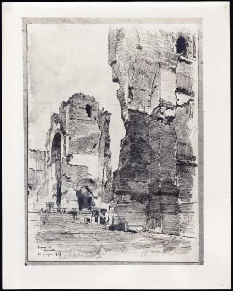 Disegno - Roma - Terme di Caracalla - Giuseppe Mentessi