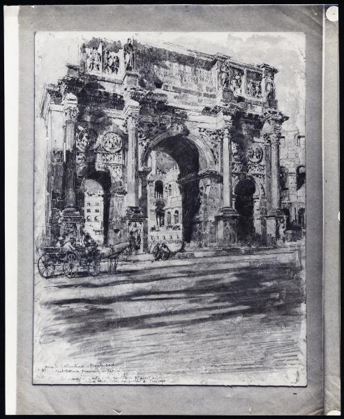 Disegno - Roma - Arco di Costantino - Giuseppe Mentessi