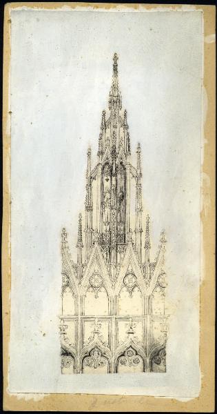 Disegno - Studio per una guglia di coronamento di un contrafforte del Duomo di Milano - Milano - Biblioteca Ambrosiana - inv. n. F 251 inf. n. 39, cat. 7578