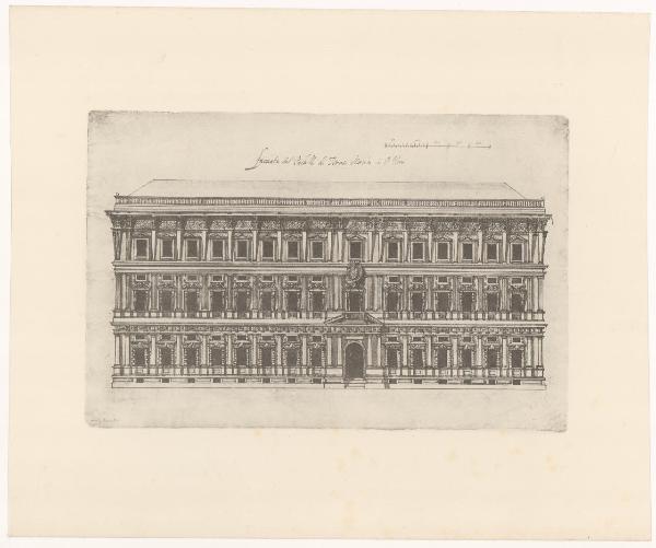 Disegno - Milano - Palazzo Marino - Facciata su piazza S. Fedele - Galeazzo Alessi - Milano - Castello Sforzesco - Archivio Storico Civico - Raccolta Bianconi