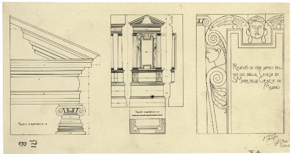 Disegno - Rilievo - Lapide di Santa Maria delle Grazie a Milano