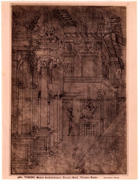 Disegno architettonico - Baldassarre Peruzzi - Torino - Palazzo Reale