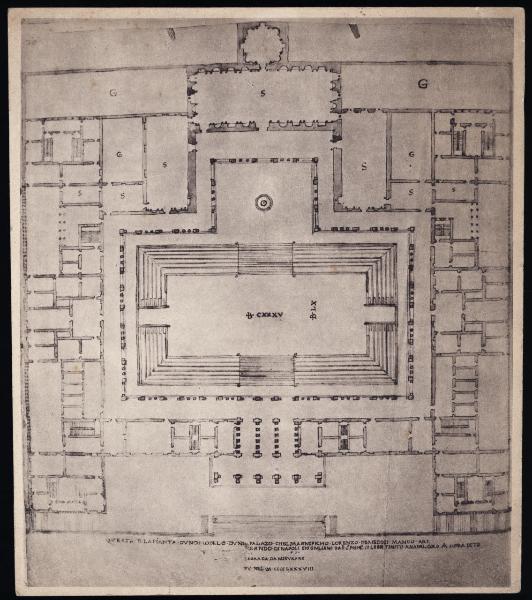 Disegno - Pianta di palazzo - Giuliano da Sangallo - Roma - Biblioteca Apostolica Vaticana