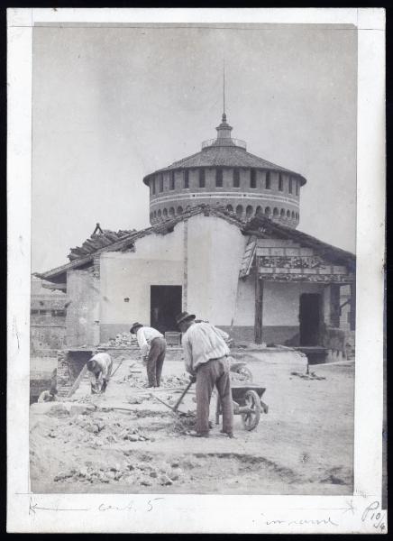 Milano - Castello Sforzesco - Indagini sul nucleo originario della Torre del Filarete poi Umberto I - Cantiere