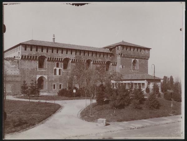 Milano - Castello Sforzesco - Corte Ducale, Torre Falconiera e Ponticella di Lodovico il Moro