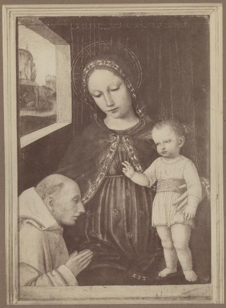 Dipinto - Madonna con Bambino e un monaco certosino - Ambrogio da Fossano detto il Bergognone - Torino - Galleria Sabauda