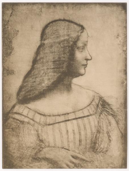 Disegno - Ritratto di Isabella d'Este - Leonardo da Vinci - Paris - Musée du Louvre - Département des Arts Graphiques - Inv. MI 753