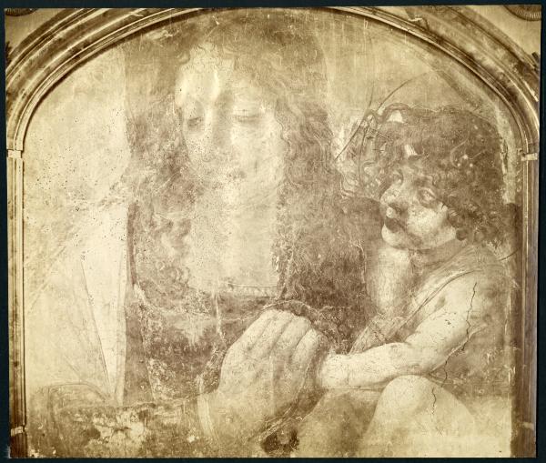 Dipinto murale - Madonna con Bambino - Allievo di Leonardo da Vinci - Francesco Melzi (?) - Vaprio d'Adda - Villa Melzi