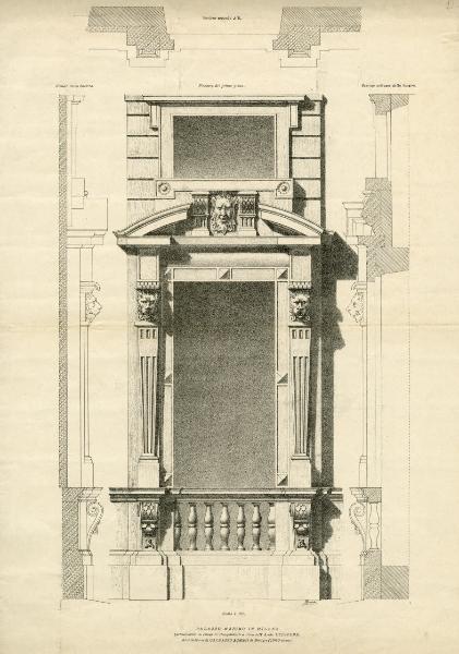 Disegno - Palazzo Marino a Milano - Finestra