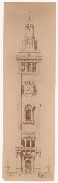 Disegno - Progetto per il campanile del Duomo di Milano - Luca Beltrami, Giuseppe Mentessi