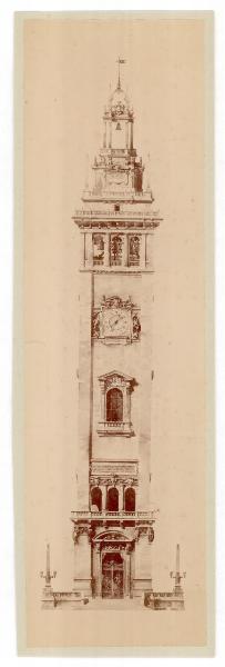 Disegno - Progetto per la Torre campanaria - Luca Beltrami