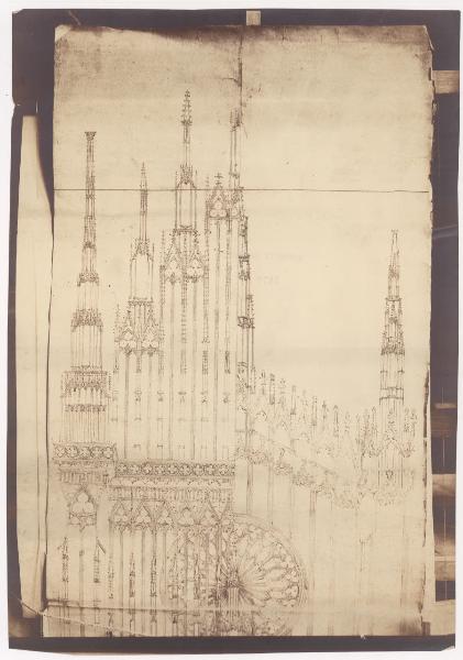 Disegno - Coronamento della testata nord del transetto del Duomo di Milano, sec. XVI - Milano - Biblioteca Ambrosiana