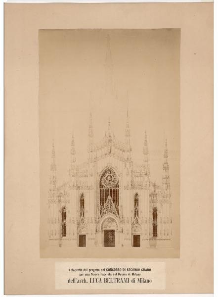 Disegno - Progetto per la facciata del Duomo di Milano - Luca Beltrami