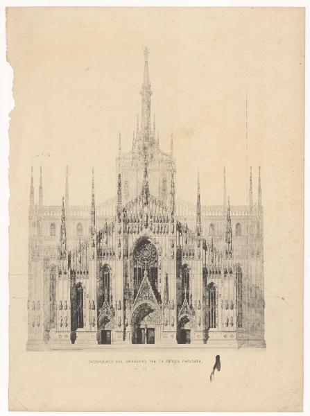 Disegno - Progetto per la facciata del Duomo di Milano - Giuseppe Brentano - Milano - Museo del Duomo