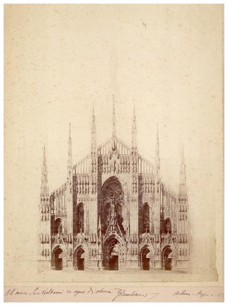 Disegno - Progetto per la facciata del Duomo di Milano - Giuseppe Brentano - Milano - Museo del Duomo